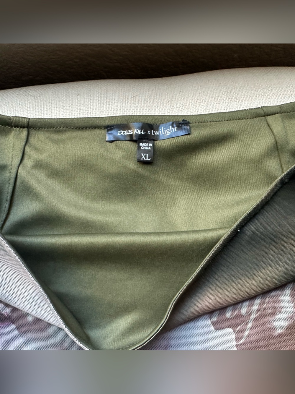 Dolls Kill Twilight Saga Mini Skirt in Olive and Taupe - Picture 2 of 3